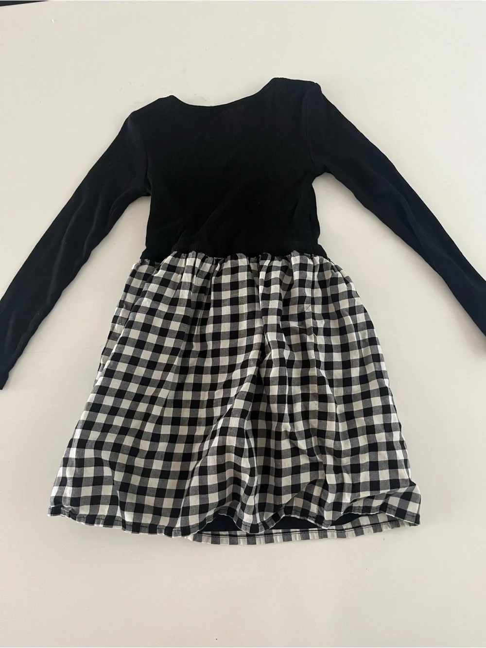 GAP Black Top with Black & White Gingham Skirt Kids Dress